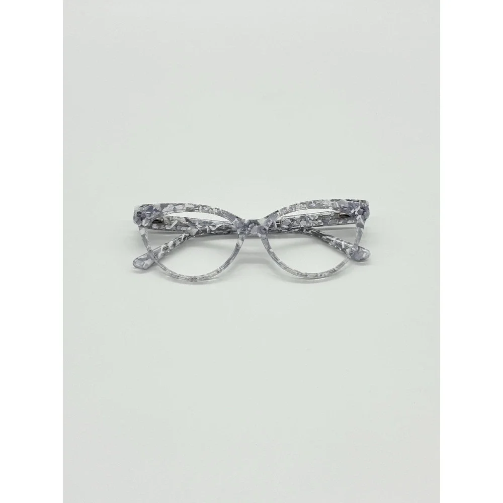 White Clear Cat Eye Eyeglass Frames 1873 01 52-16-140 - Picture 1 of 10
